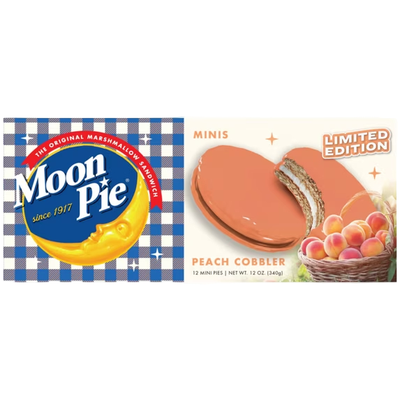 MoonPie Minis Peach Cobbler Marshmallow Sandwiches Limited Edition, 12 oz