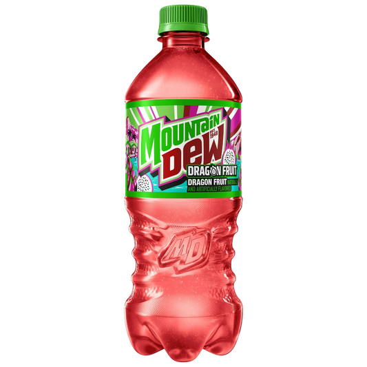 Mountain Dew Dragon Fruit Soda, 20 fl oz Bottle