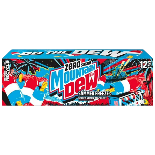 Mountain Dew Summer Freeze Zero Sugar Soda Pop, 12 Pack of 12oz Cans