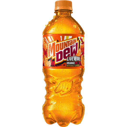 Mountain Dew Livewire Orange Soda Pop, 20 oz