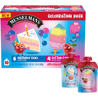 Musselman's Celebration Pack Birthday Cake & Cotton Candy Applesauce, 1.98 lb