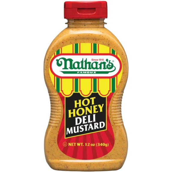 Nathan’s Famous Hot Honey Spicy Mustard Condiment, 12 oz