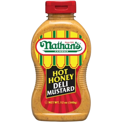 Nathan’s Famous Hot Honey Spicy Mustard Condiment, 12 oz