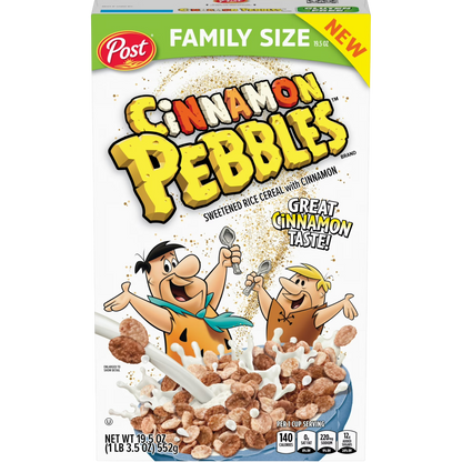 Post Cinnamon PEBBLES Cereal, Family Size 19.5oz