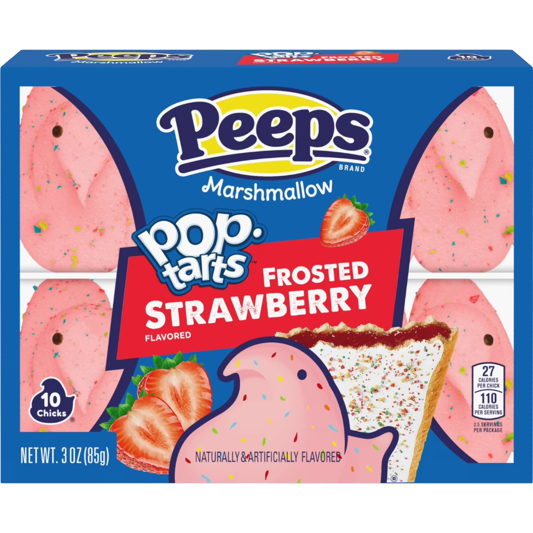 PEEPS POP-TARTS Frosted Strawberry Flavored Marshmallow Chicks, 3.0 oz