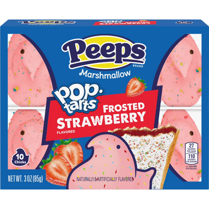 PEEPS POP-TARTS Frosted Strawberry Flavored Marshmallow Chicks, 3.0 oz