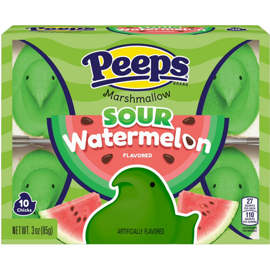 PEEPS Sour Watermelon Flavored Marshmallow Chicks, Easter Candy, 3.0 oz