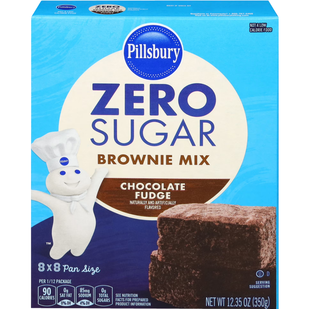 Pillsbury Zero Sugar Chocolate Fudge Flavored Brownie Mix, 12.35 oz