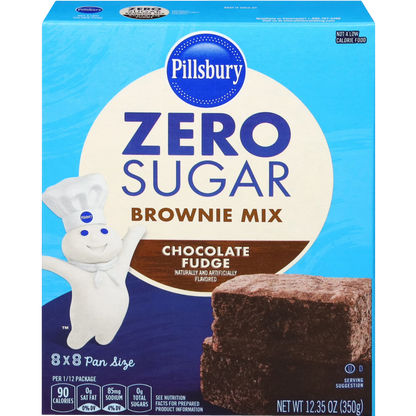 Pillsbury Zero Sugar Chocolate Fudge Flavored Brownie Mix, 12.35 oz