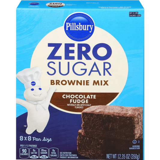 Pillsbury Zero Sugar Chocolate Fudge Flavored Brownie Mix, 12.35 oz