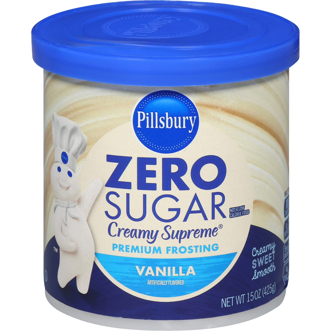 Pillsbury Zero Sugar Creamy Supreme Vanilla Premium Frosting, 15 oz
