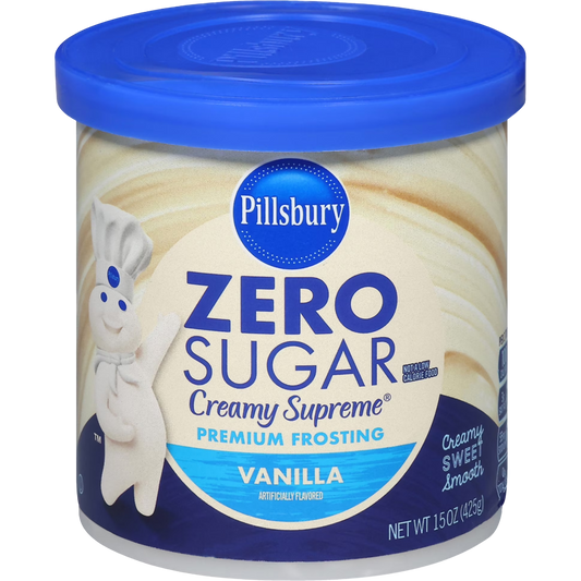 Pillsbury Zero Sugar Creamy Supreme Vanilla Premium Frosting, 15 oz