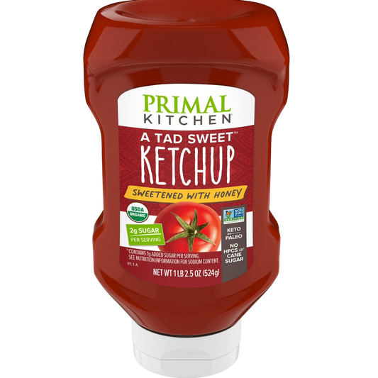 Primal Kitchen A Tad Sweet Squeeze Ketchup, Sweetened with Honey, 18.5 oz