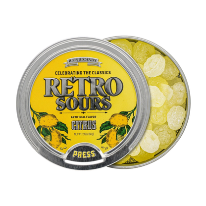 Retro Sours Citrus - Full Display Box Of 8 2.12oz Tins - New & Sealed
