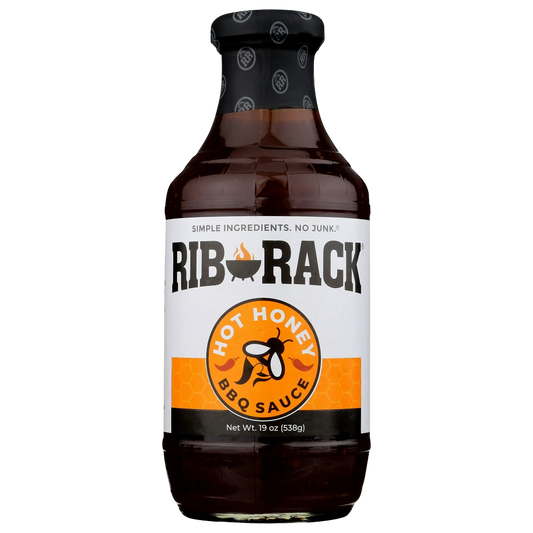 Rib Rack Hot Honey BBQ Sauce, 19oz