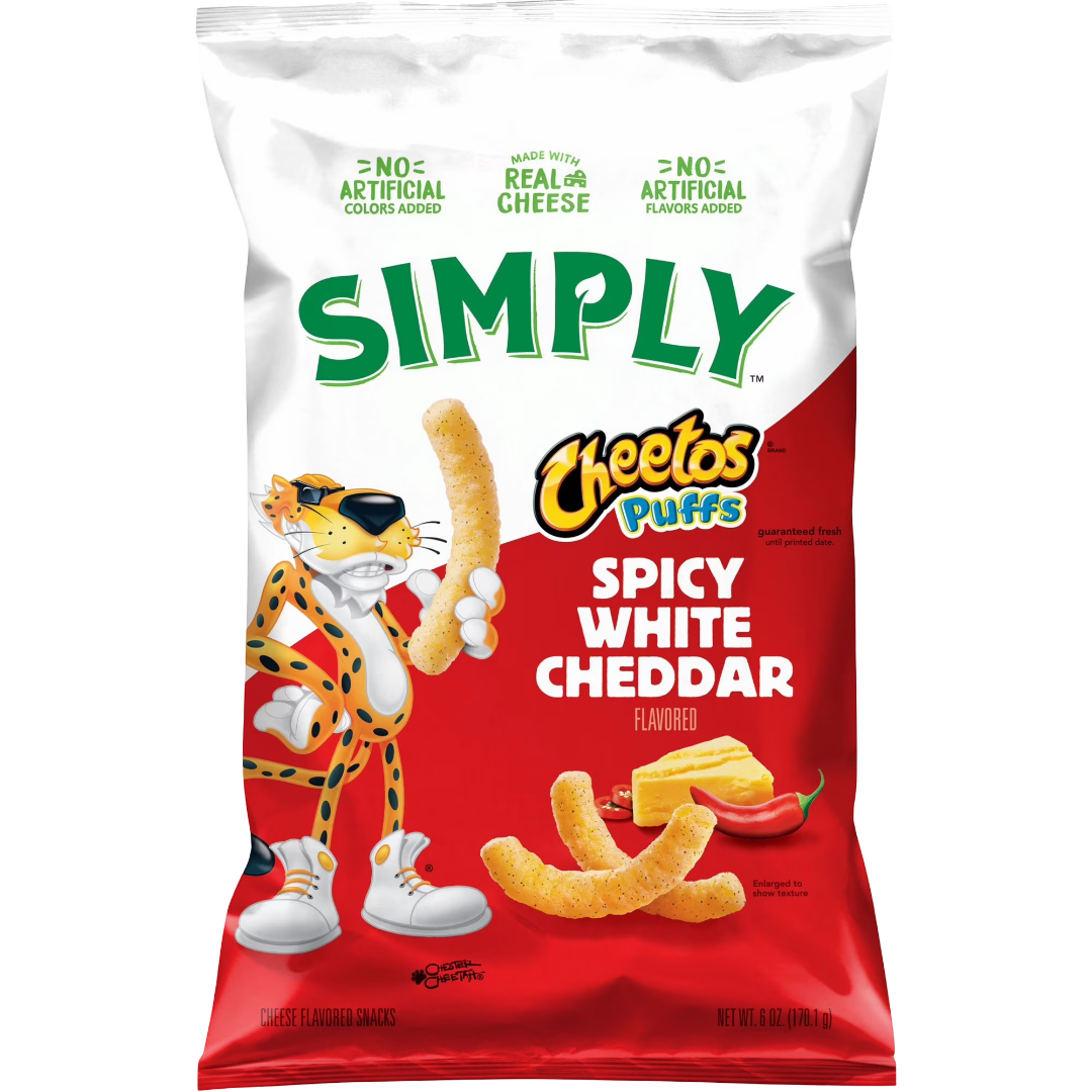 Simply Cheetos Spicy White Cheddar Puffs, 6 oz