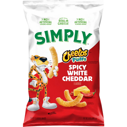Simply Cheetos Spicy White Cheddar Puffs, 6 oz