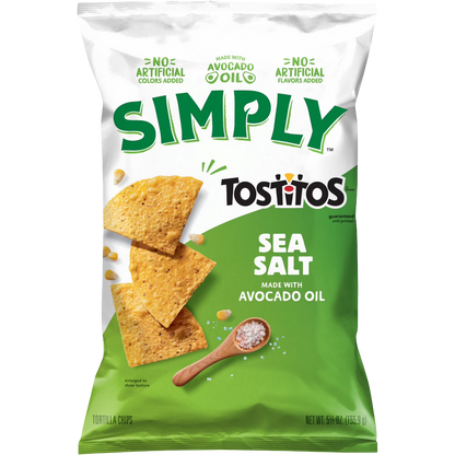 Simply Tostitos Sea Salt and Avocado Oil Tortilla Chips, 5.5 oz