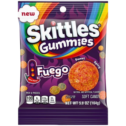 Skittles Gummies Fuego Spicy Gummy Candy, 5.8oz Bag