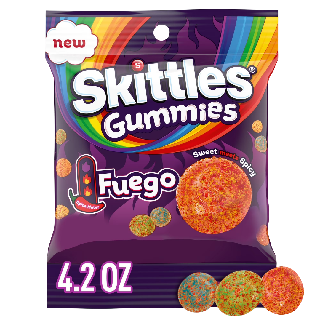 Skittles Gummies Fuego Spicy Gummy Candy, 4.2oz