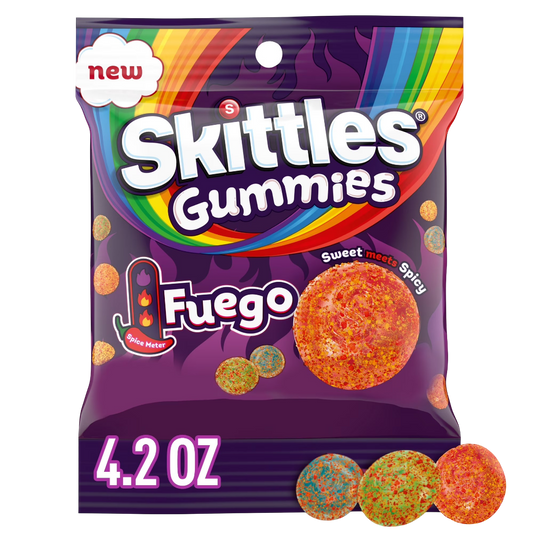 Skittles Gummies Fuego Spicy Gummy Candy, 4.2oz