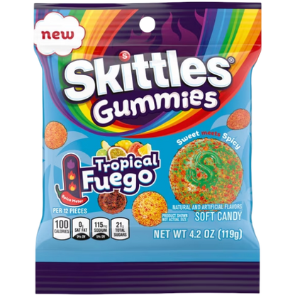 Skittles Gummies Tropical Fuego Soft Candy, 4.2 oz
