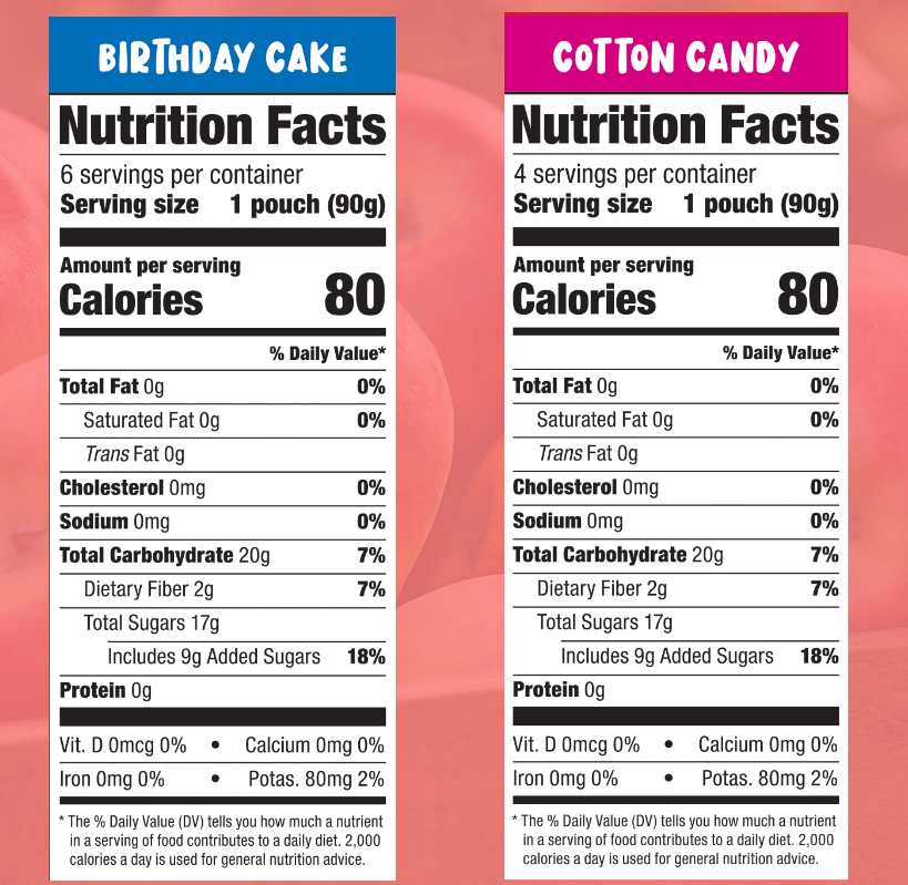 Musselman's Celebration Pack Birthday Cake & Cotton Candy Applesauce, 1.98 lb