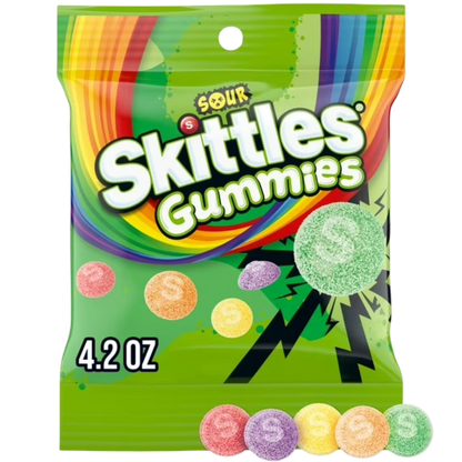 Skittles Gummies Sour Gummy Candy, 4.2oz