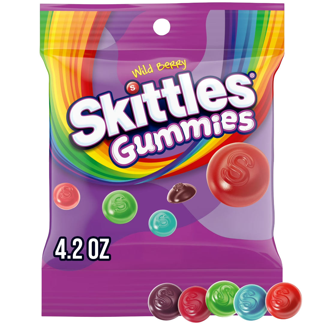 Skittles Gummies Wild Berry Gummy Candy, 4.2oz