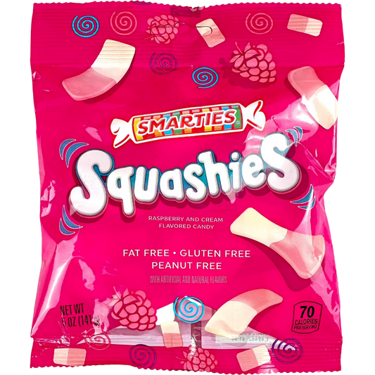 Smarties Squashies Gummy Raspberry & Cream Flavored Candy, 5 oz