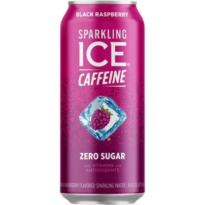 Sparkling Ice Caffeine Naturally Flavored Sparkling Water, Black Raspberry, 16 fl oz