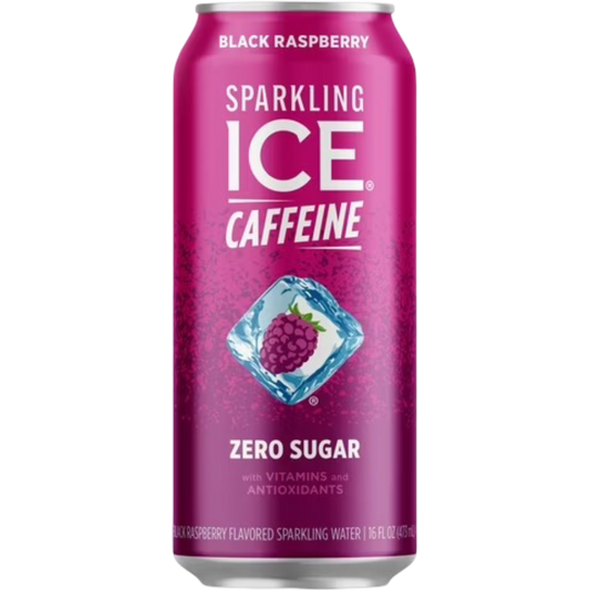 Sparkling Ice Caffeine Naturally Flavored Sparkling Water, Black Raspberry, 16 fl oz