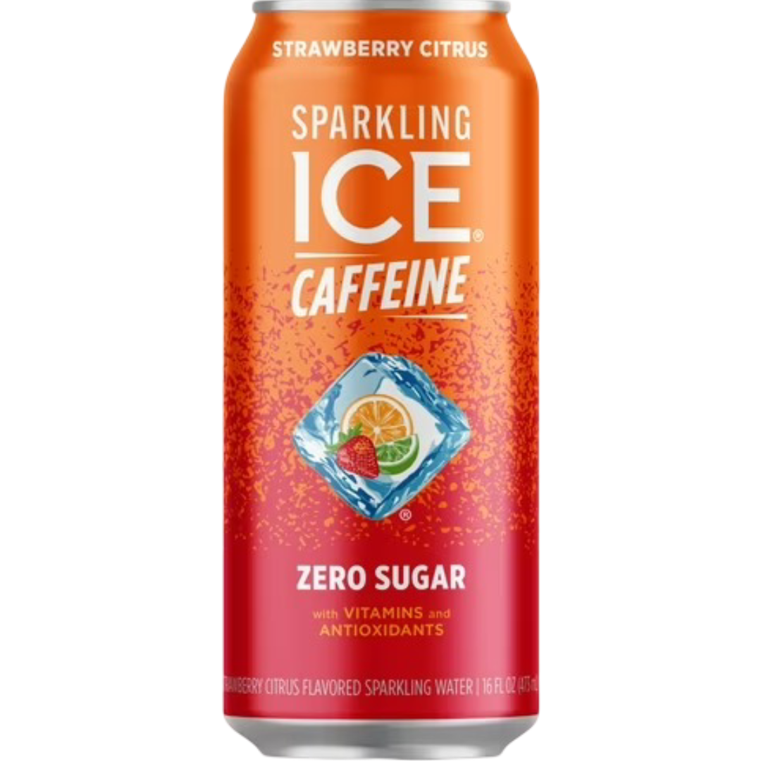Sparkling Ice Caffeine Naturally Flavored Sparkling Water, Strawberry Citrus, 16 fl oz