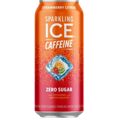 Sparkling Ice Caffeine Naturally Flavored Sparkling Water, Strawberry Citrus, 16 fl oz
