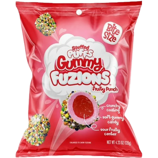 Stuffed Puffs Gummy Fuzions Fruity Punch Candy, 4.23 oz