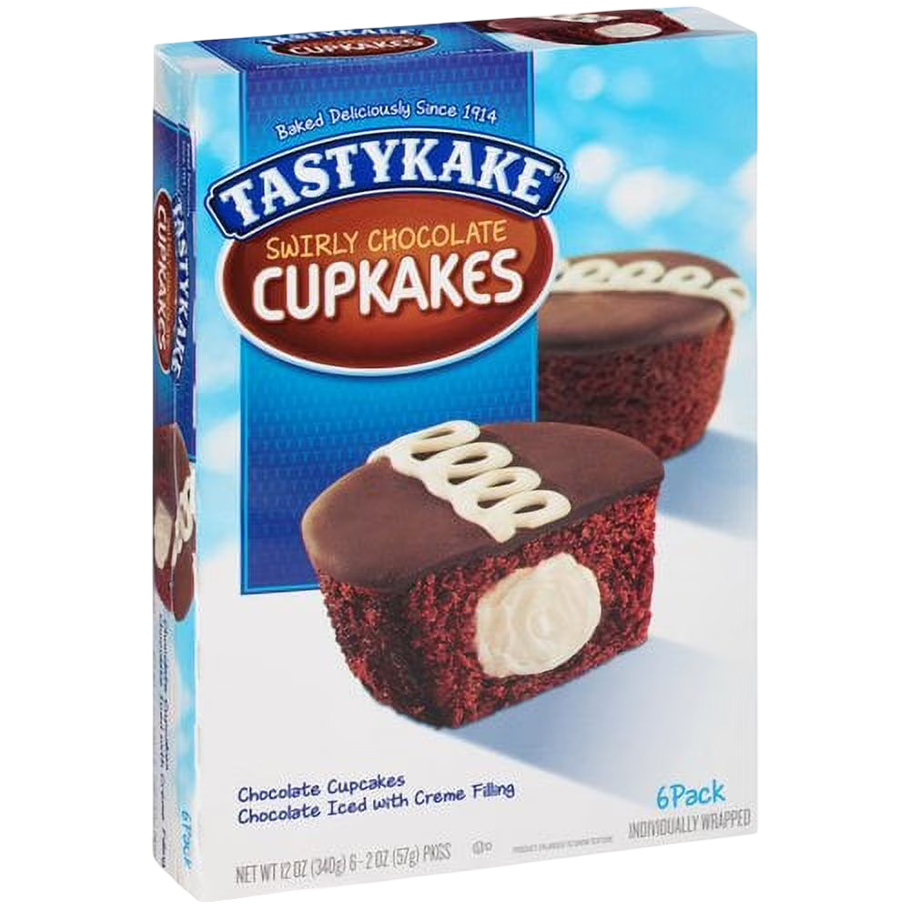 Tastykake Swirly Chocolate Cupcakes, 12 oz