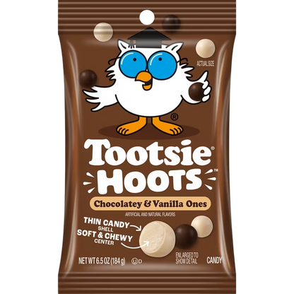 Tootsie Hoots Chocolate & Vanilla Flavored Chewy Candy, 6.5 oz