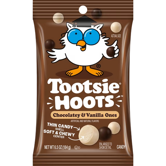 Tootsie Hoots Chocolate & Vanilla Flavored Chewy Candy, 6.5 oz