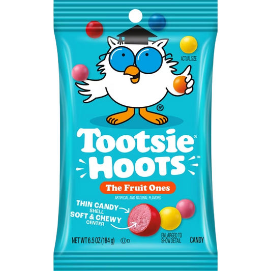 Tootsie Hoots Fruit Flavored Chewy Candy, 5 Flavors, 6.5 oz