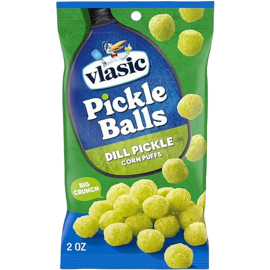 Vlasic Pickle Balls, Dill Pickle Flavored Corn Puffs, 2 oz