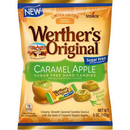 Werther's Original Fall Harvest Sugar Free Caramel Apple Hard Candies, 5 oz