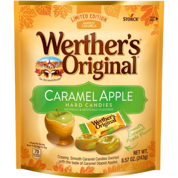 Werther's Original Limited Edition Fall Caramel Apple Hard Candies, 8.57 oz