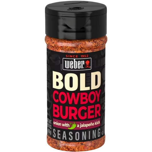 Weber BOLD Cowboy Burger, Onion & Jalapeno Burger Seasoning Blend, 5.75 oz