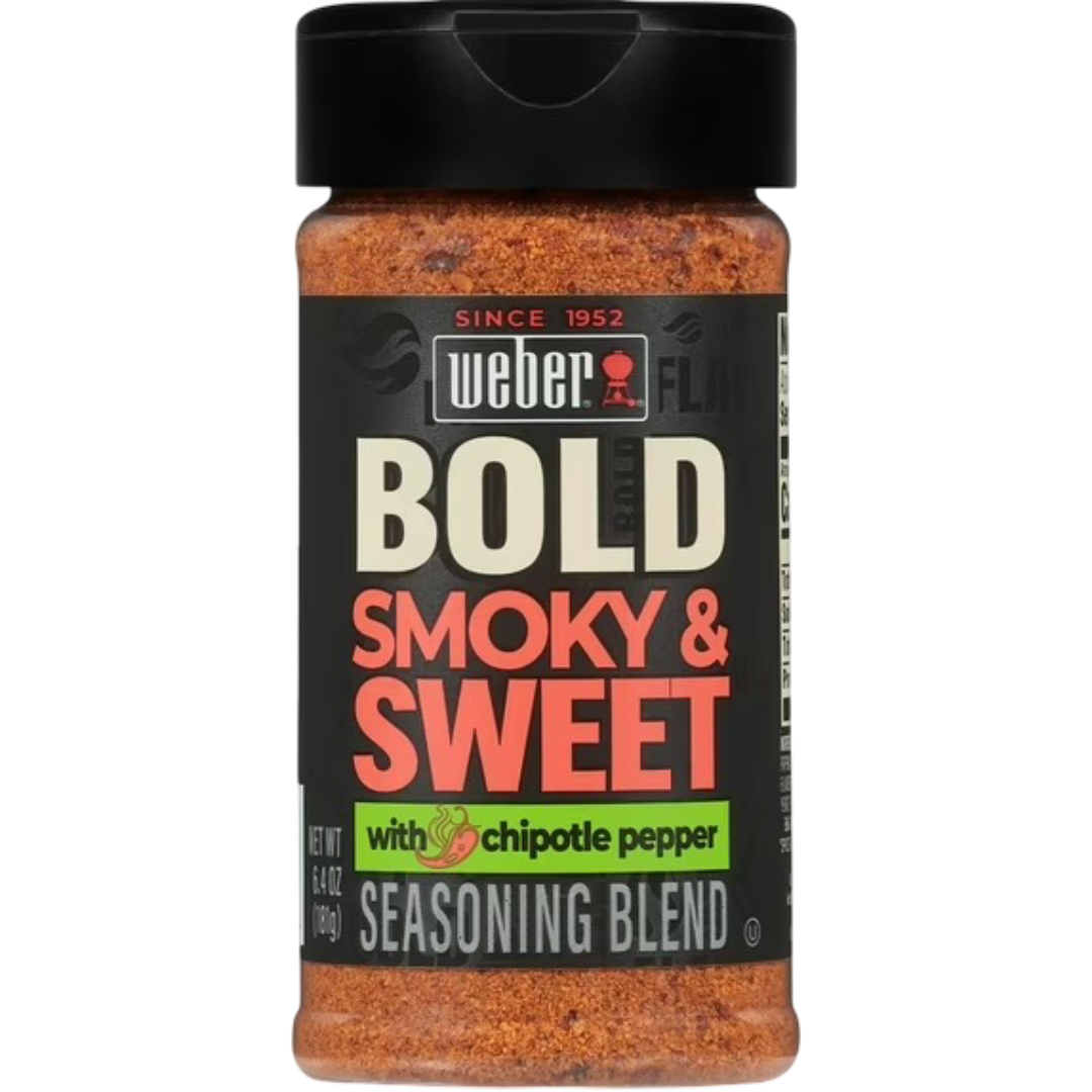 Weber BOLD Smoky & Sweet Seasoning with Chipotle Pepper, Seasoning Blend, 6.4oz
