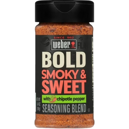 Weber BOLD Smoky & Sweet Seasoning with Chipotle Pepper, Seasoning Blend, 6.4oz