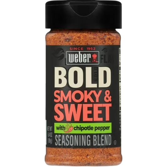 Weber BOLD Smoky & Sweet Seasoning with Chipotle Pepper, Seasoning Blend, 6.4oz