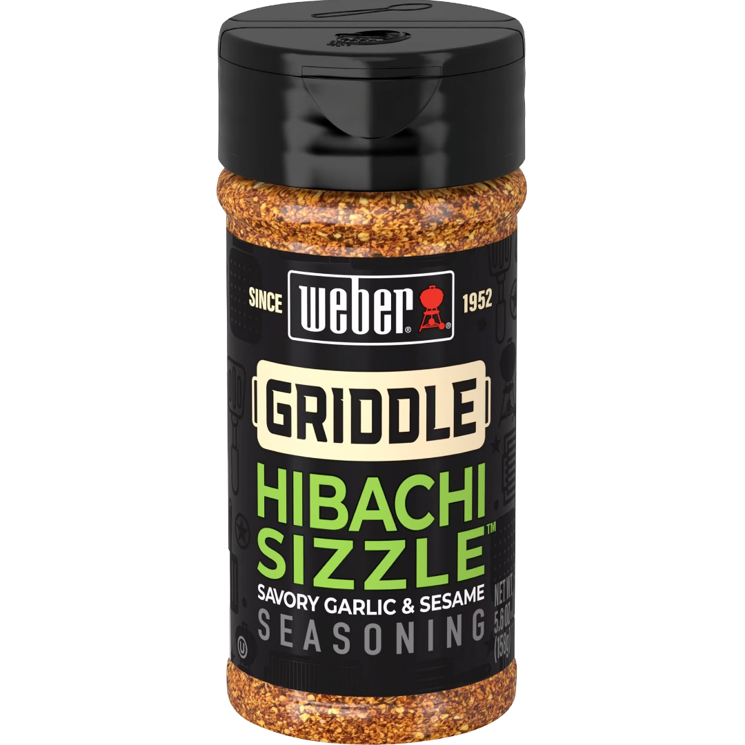 Weber Griddle Hibachi Sizzle, Savory Garlic & Sesame Seasoning Blend, 5.6 oz