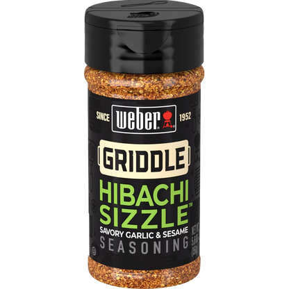 Weber Griddle Hibachi Sizzle, Savory Garlic & Sesame Seasoning Blend, 5.6 oz