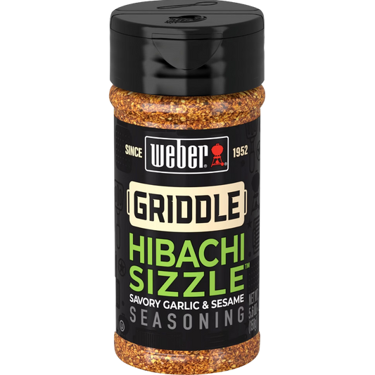 Weber Griddle Hibachi Sizzle, Savory Garlic & Sesame Seasoning Blend, 5.6 oz