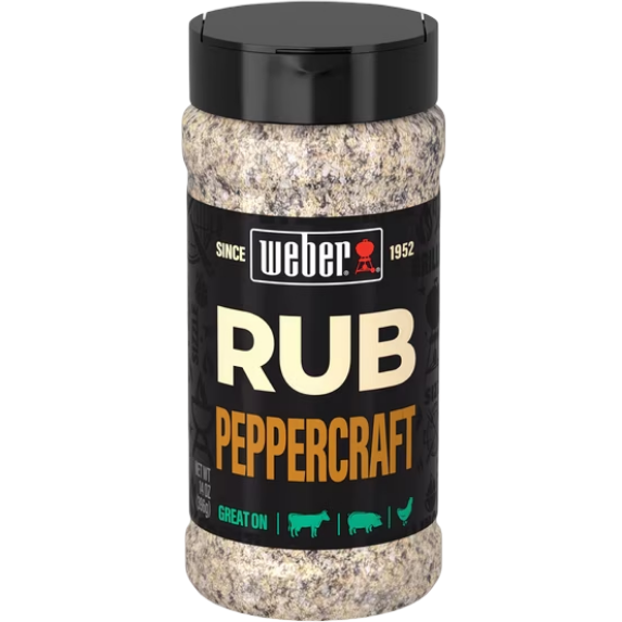 Weber Peppercraft Rub, Black Pepper Seasoning Blend, 14 oz